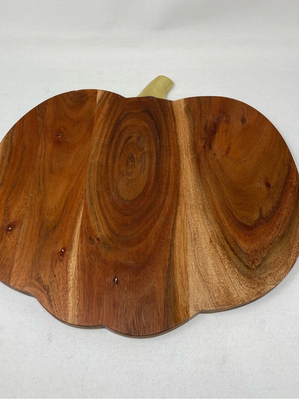Martha Stewart Pumpkin-Shaped Acacia Serving Board in Warm Brown